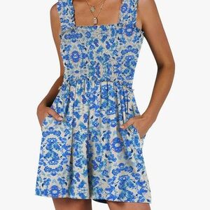 Blue Floral Romper